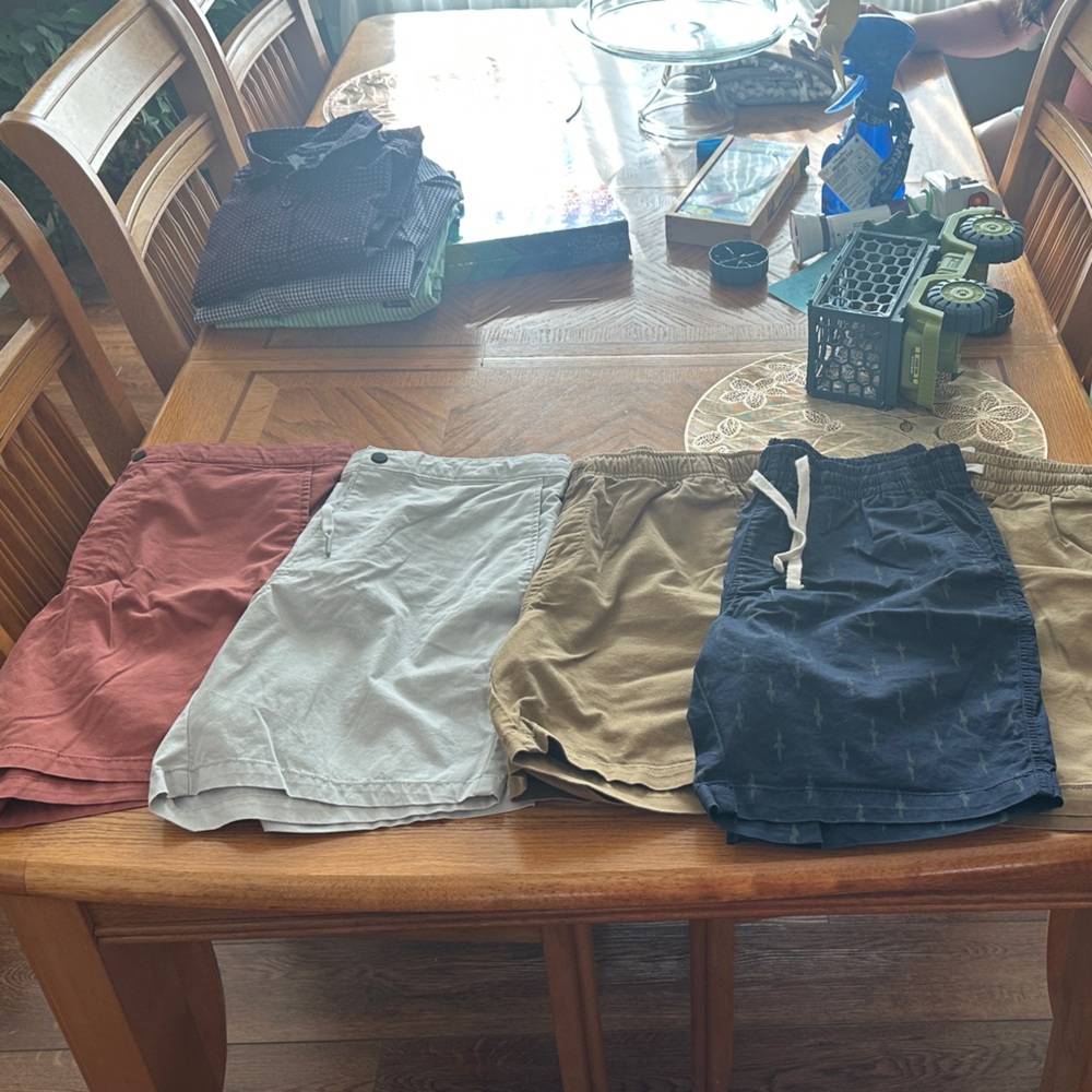 Old Navy Men's Shorts in Red, Gray, Tan, and Blue